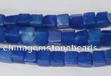 CCU51 15.5 inches 6*6mm cube dyed white jade beads wholesale