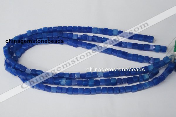 CCU51 15.5 inches 6*6mm cube dyed white jade beads wholesale
