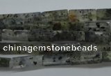 CCU514 15.5 inches 4*13mm cuboid moss quartz beads wholesale