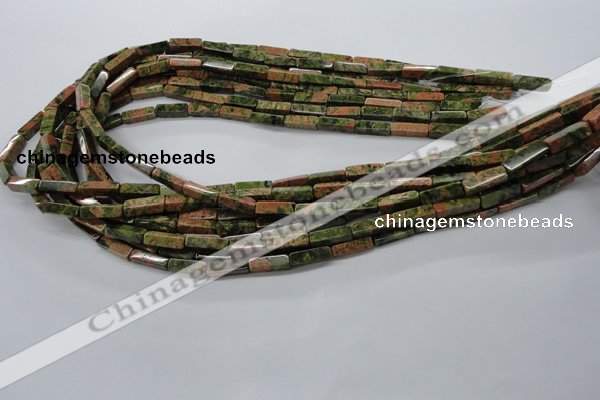 CCU517 15.5 inches 4*13mm cuboid unakite gemstone beads wholesale