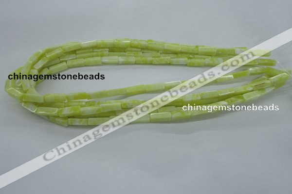 CCU524 15.5 inches 4*13mm cuboid lemon jade beads wholesale