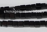 CCU53 15.5 inches 6*6mm cube black agate beads wholesale