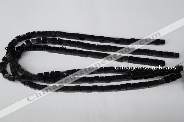 CCU53 15.5 inches 6*6mm cube black agate beads wholesale