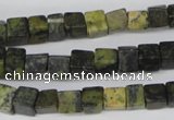 CCU54 15.5 inches 6*6mm cube yellow turquoise beads wholesale