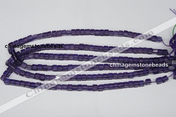 CCU55 15.5 inches 6*6mm cube synthetic amethyst beads wholesale