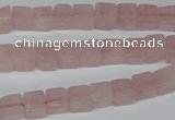 CCU56 15.5 inches 6*6mm cube rose quartz beads wholesale