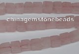 CCU56 15.5 inches 6*6mm cube rose quartz beads wholesale