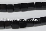 CCU60 15.5 inches 8*8mm cube black agate beads wholesale