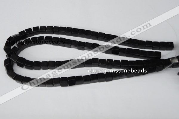 CCU60 15.5 inches 8*8mm cube black agate beads wholesale