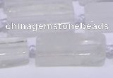 CCU600 15.5 inches 8*20mm - 10*30mm cuboid white crystal beads