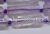 CCU601 15.5 inches 8*20mm - 10*30mm cuboid amethyst beads