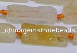 CCU604 15.5 inches 8*20mm - 10*30mm cuboid citrine gemstone beads