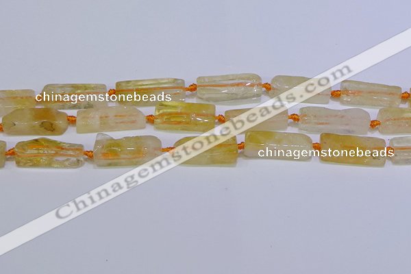 CCU604 15.5 inches 8*20mm - 10*30mm cuboid citrine gemstone beads