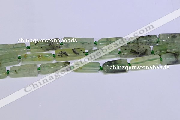 CCU606 15.5 inches 8*20mm - 10*30mm cuboid green rutilated quartz beads