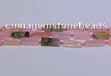 CCU608 15.5 inches 8*20mm - 10*30mm cuboid mixed quartz beads