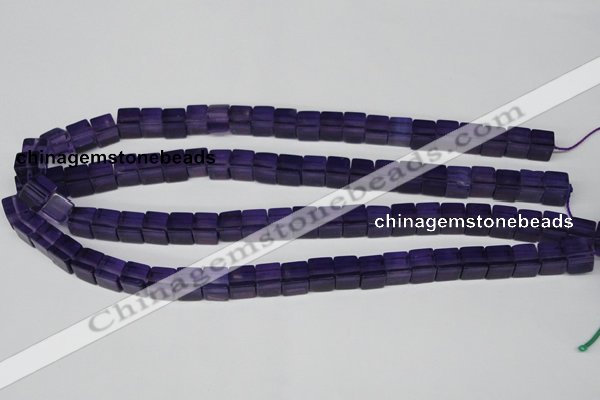 CCU61 15.5 inches 8*8mm cube synthetic amethyst beads wholesale