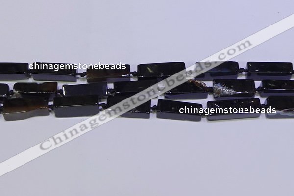 CCU610 15.5 inches 8*20mm - 10*30mm cuboid black agate beads