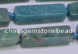 CCU615 15.5 inches 8*20mm - 10*30mm cuboid amazonite beads