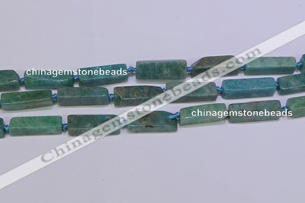 CCU615 15.5 inches 8*20mm - 10*30mm cuboid amazonite beads