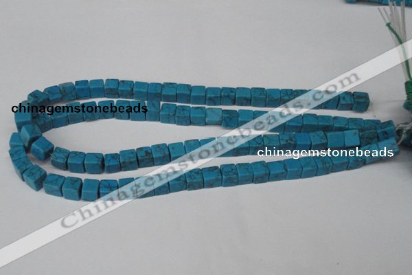 CCU62 15.5 inches 8*8mm cube turquoise beads wholesale