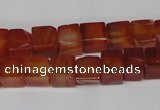 CCU67 15.5 inches 8*8mm cube red agate beads wholesale