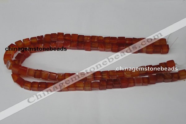 CCU67 15.5 inches 8*8mm cube red agate beads wholesale