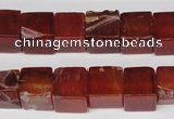 CCU70 15.5 inches 10*10mm cube red agate beads wholesale