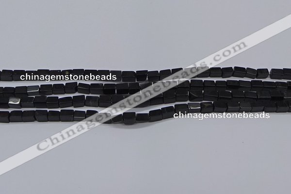 CCU700 15.5 inches 4*6mm cuboid black stone beads wholesale