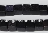 CCU71 15.5 inches 10*10mm cube blue goldstone beads wholesale