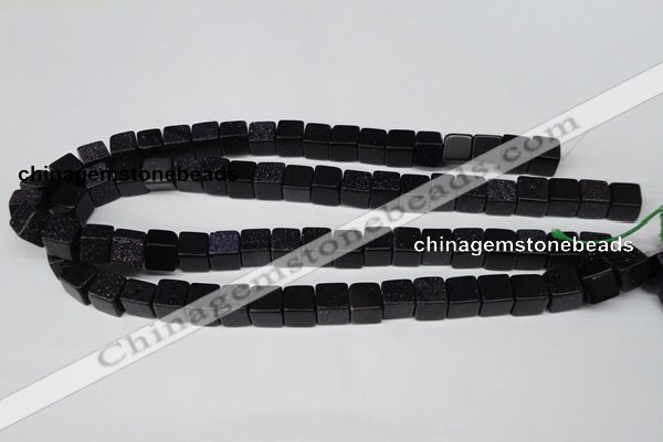 CCU71 15.5 inches 10*10mm cube blue goldstone beads wholesale