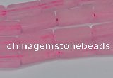 CCU711 15.5 inches 4*13mm cuboid rose quartz beads wholesale