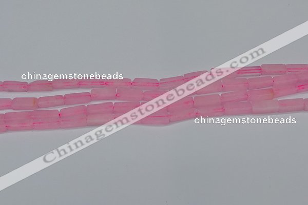 CCU711 15.5 inches 4*13mm cuboid rose quartz beads wholesale