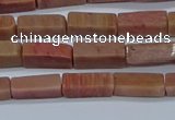 CCU717 15.5 inches 4*13mm cuboid pink wooden jasper beads wholesale