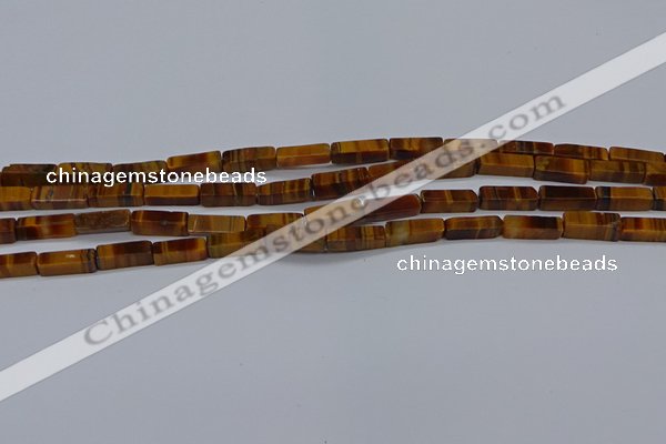 CCU719 15.5 inches 4*13mm cuboid yellow tiger eye beads wholesale