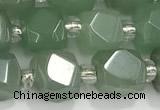 CCU759 15 inches 8*8mm faceted cube green aventurine beads