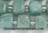 CCU762 15 inches 8*8mm faceted cube amazonite beads