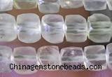 CCU802 15 inches 4mm faceted cube prehnite beads