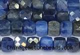 CCU846 15 inches 4mm faceted cube kyanite beads