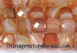 CCU865 15 inches 6mm faceted cube agate beads
