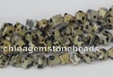 CCU93 15.5 inches 4*4mm cube dalmatian jasper beads wholesale