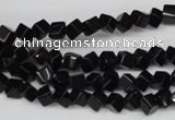 CCU94 15.5 inches 4*4mm cube black agate beads wholesale