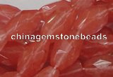 CCY01 15.5 inches 12*22mm faceted rice cherry quartz beads wholesale