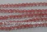 CCY110 15.5 inches 4mm faceted round cherry quartz beads wholesale