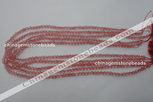 CCY110 15.5 inches 4mm faceted round cherry quartz beads wholesale