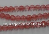 CCY111 15.5 inches 6mm faceted round cherry quartz beads wholesale