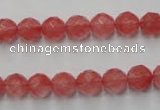 CCY112 15.5 inches 8mm faceted round cherry quartz beads wholesale