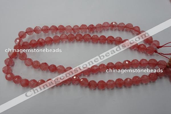 CCY113 15.5 inches 10mm faceted round cherry quartz beads wholesale