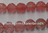 CCY114 15.5 inches 12mm faceted round cherry quartz beads wholesale