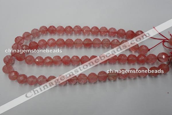 CCY114 15.5 inches 12mm faceted round cherry quartz beads wholesale