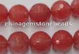 CCY115 15.5 inches 14mm faceted round cherry quartz beads wholesale